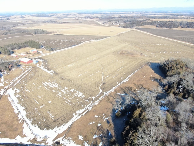 bird's eye view with a rural view