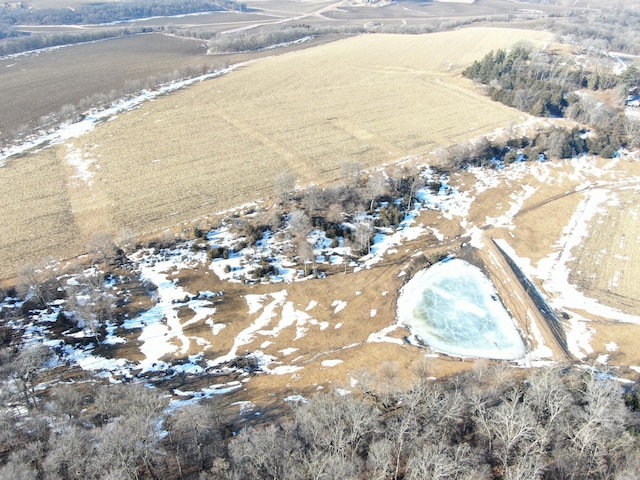 drone / aerial view with a rural view