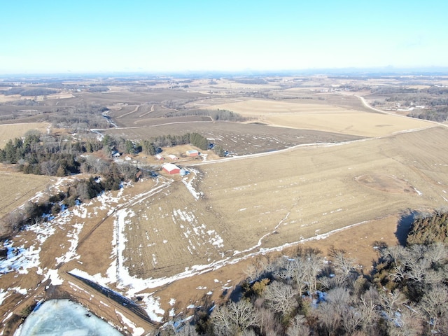 aerial view featuring a rural view