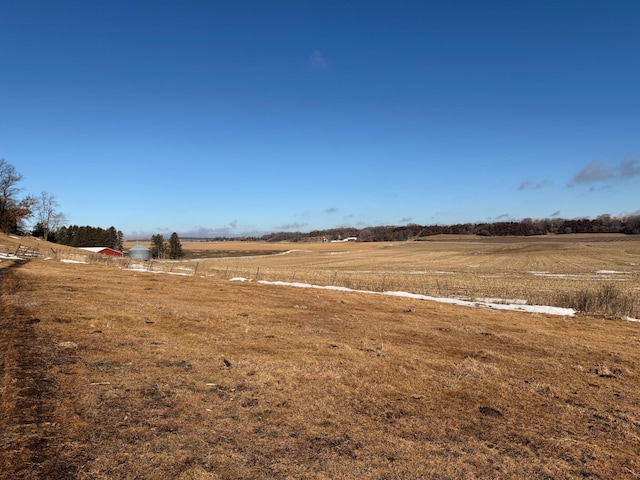 view of yard with a rural view