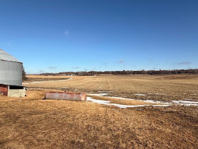 view of yard with a rural view