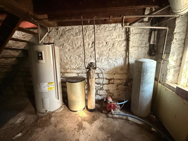 utility room featuring water heater