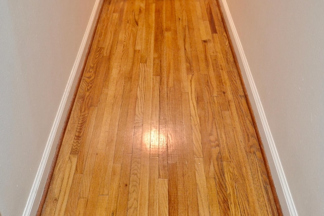 details featuring wood finished floors and baseboards