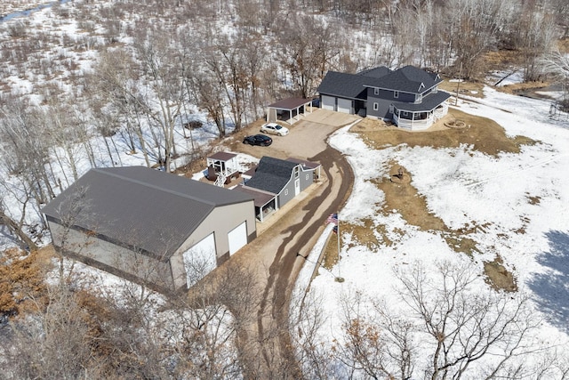 view of snowy aerial view