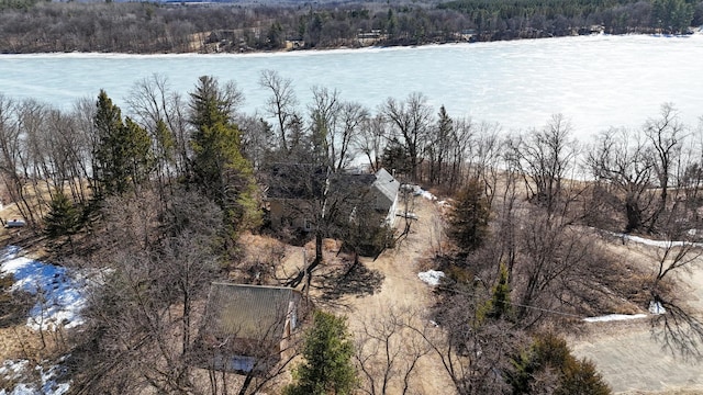 water view with a wooded view