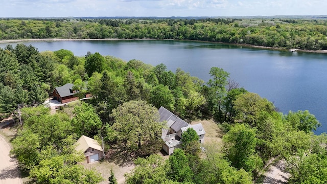 28503 Ottawa Dr, Browerville, MN 56438 - aerial view of property and surrounding area featuring a forest and a nearby body of water