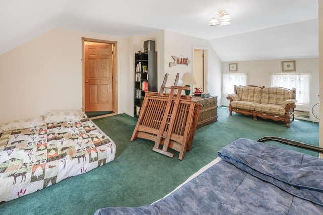 28503 Ottawa Dr, Browerville, MN 56438 - bedroom featuring vaulted ceiling, carpet floors, and a baseboard heating unit