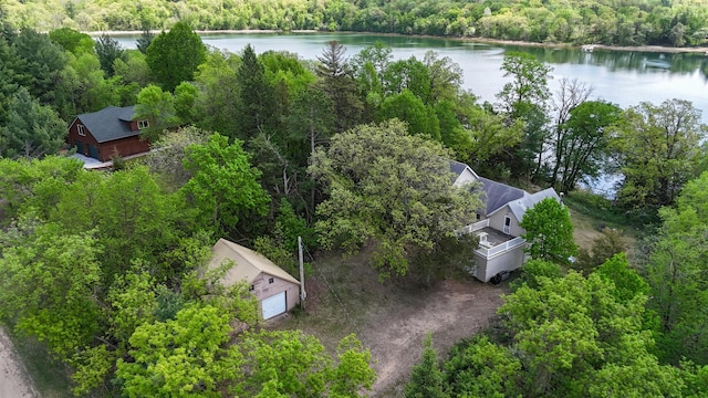 28503 Ottawa Dr, Browerville, MN 56438 - aerial view of property and surrounding area featuring a heavily wooded area and a large body of water