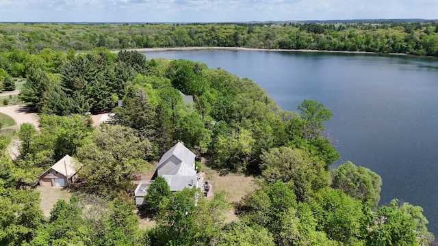 28503 Ottawa Dr, Browerville, MN 56438 - drone / aerial view of a heavily wooded area and a large body of water