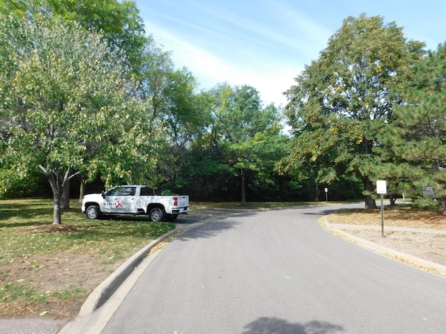 view of street featuring curbs