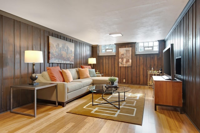 living area with light wood-style flooring