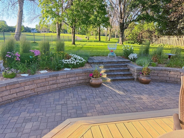 view of patio / terrace with fence