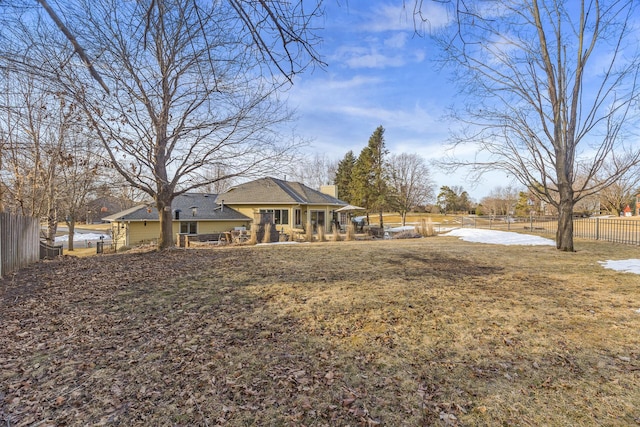 view of yard with a patio and a fenced backyard