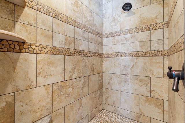 details with a tile shower