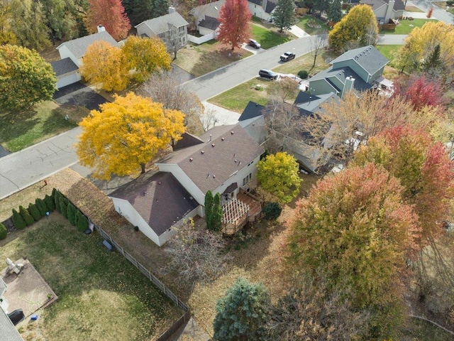 bird's eye view with a residential view