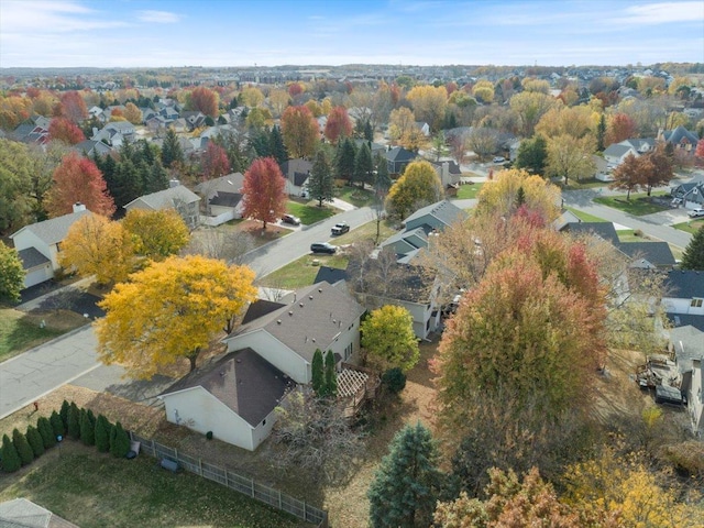 drone / aerial view with a residential view