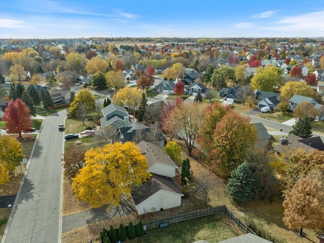 drone / aerial view with a residential view