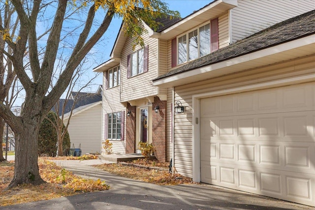 exterior space with brick siding