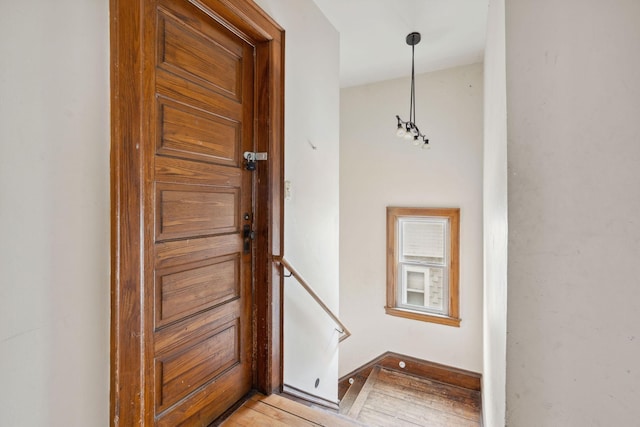 interior space featuring light wood-style floors