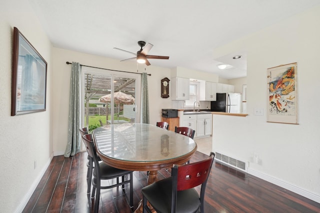 8527 10th Ave S, Bloomington, MN 55420 - dining area with a ceiling fan and wood finished floors