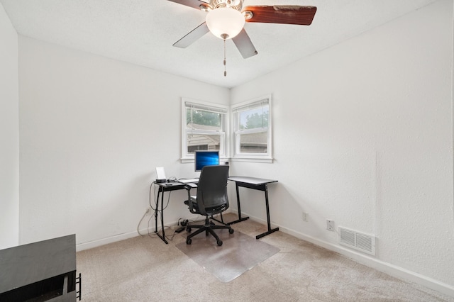 8527 10th Ave S, Bloomington, MN 55420 - carpeted office featuring baseboards and a ceiling fan