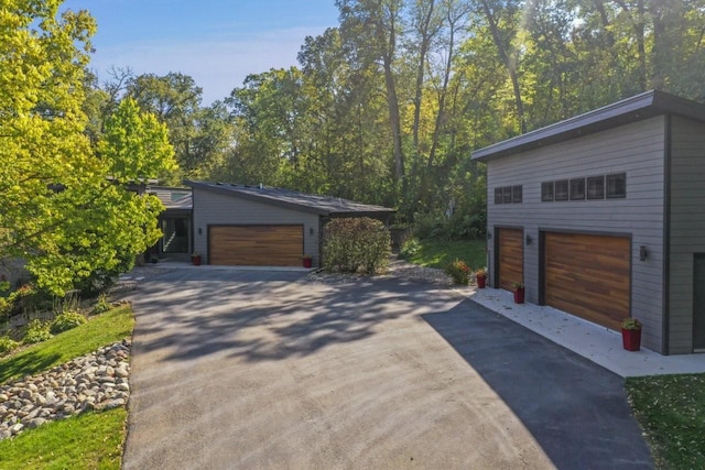 exterior space featuring a garage