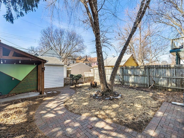 view of yard with fence