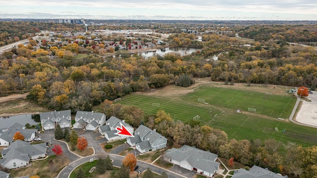 1868 Tiffany Cove Ln SW, Rochester, MN 55902 - aerial overview of property's location featuring a large body of water and nearby suburban area