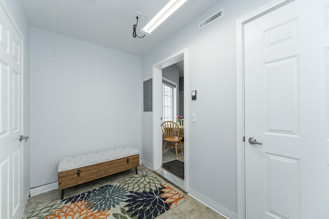 1868 Tiffany Cove Ln SW, Rochester, MN 55902 - hallway featuring electric panel, attic access, and baseboards