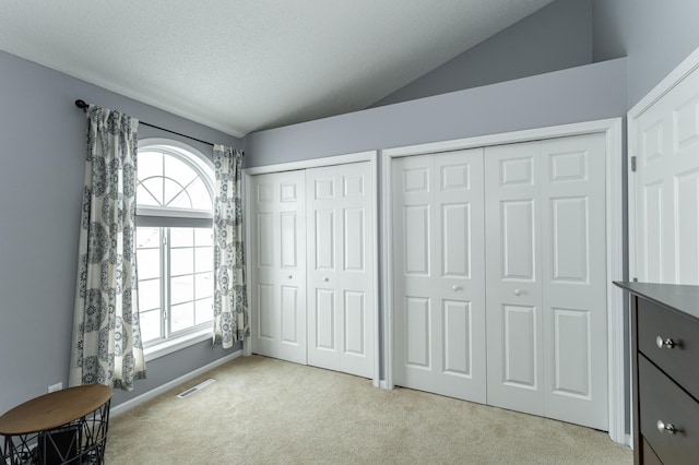 1868 Tiffany Cove Ln SW, Rochester, MN 55902 - unfurnished bedroom featuring two closets, carpet floors, baseboards, and a textured ceiling