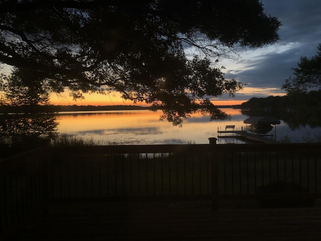 view of water feature featuring a boat dock