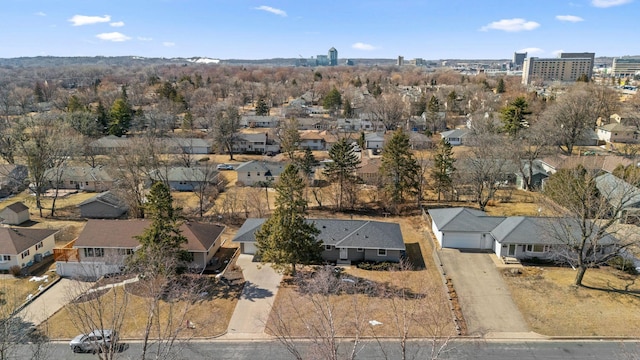 bird's eye view with a residential view