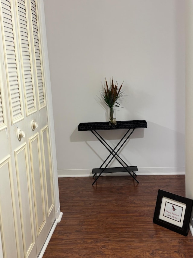 interior details with baseboards and wood finished floors