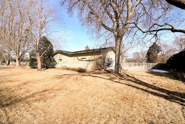 view of yard with fence