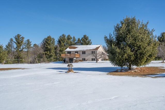 view of front of property featuring a deck