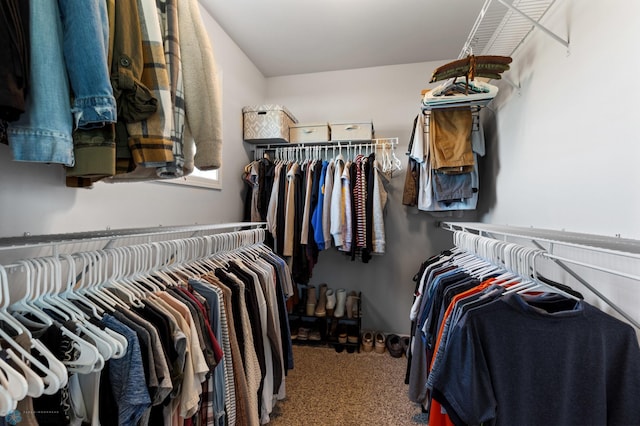 spacious closet with carpet flooring