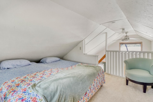 47166 Franklin Ct, Dunn Twp, MN 56572 - bedroom with lofted ceiling and light colored carpet
