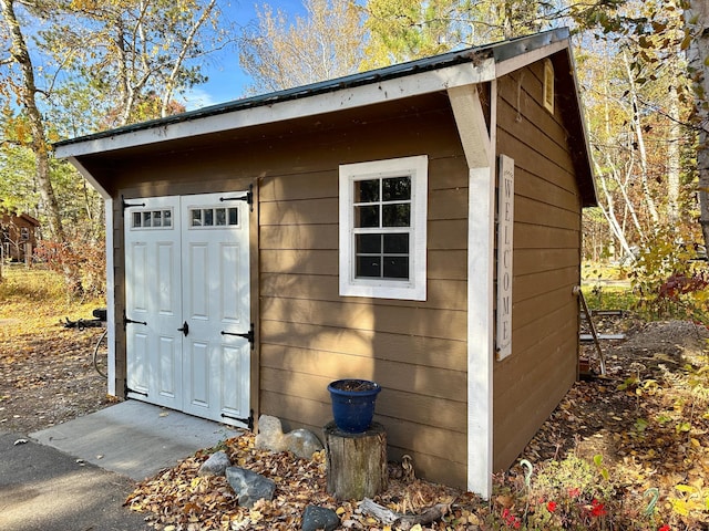 view of shed