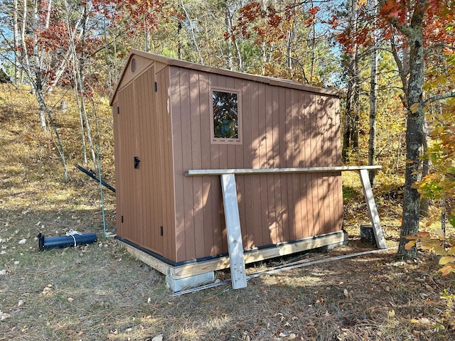 view of shed