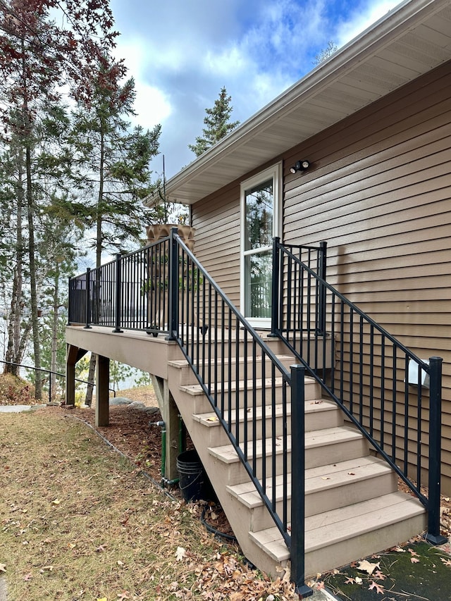 wooden terrace with stairs