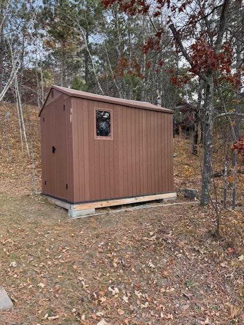 view of shed