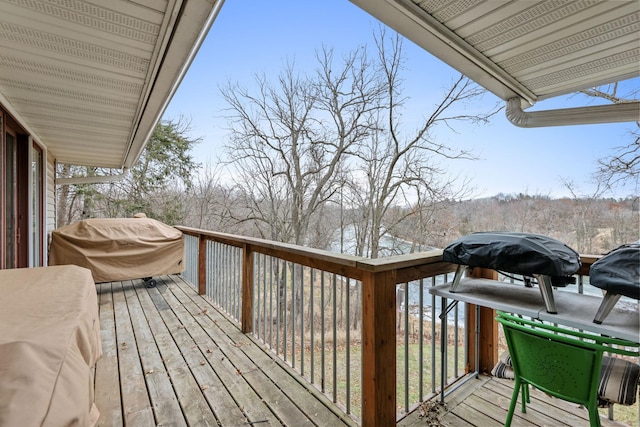 deck featuring grilling area