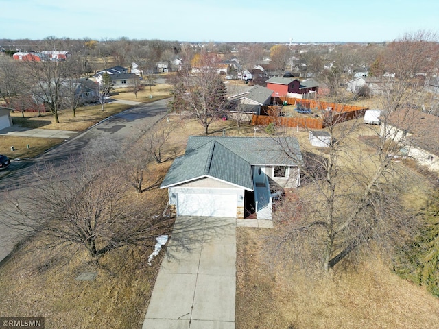 bird's eye view featuring a residential view