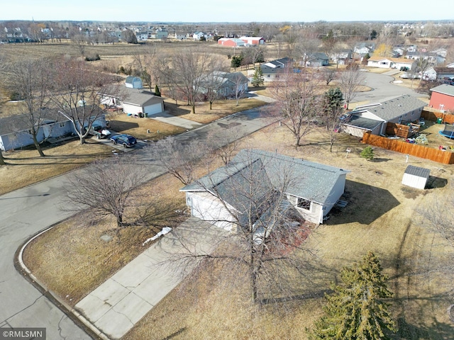 aerial view featuring a residential view