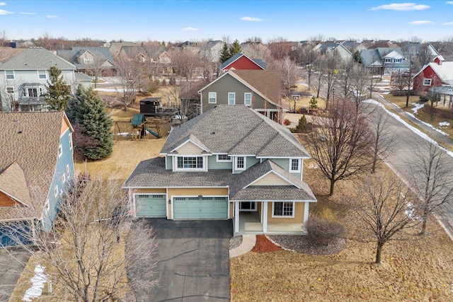 birds eye view of property featuring a residential view