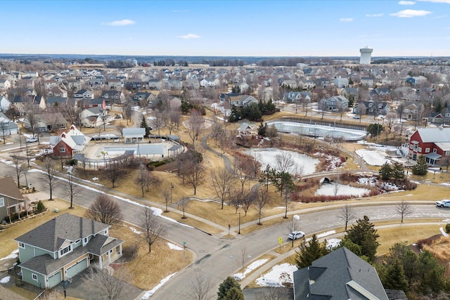 aerial view with a residential view