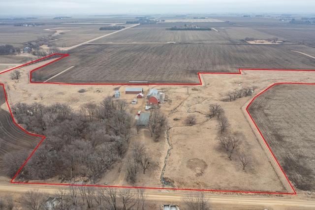 aerial view featuring a rural view