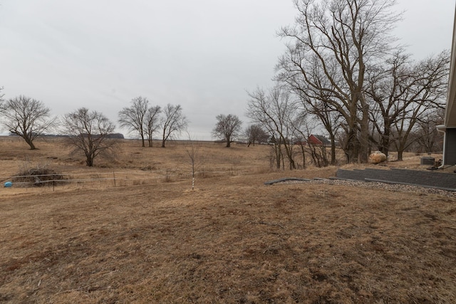 view of yard with a rural view