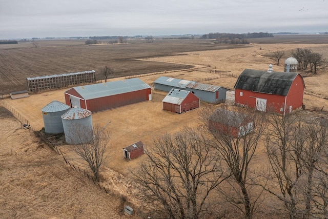 bird's eye view with a rural view