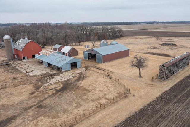 bird's eye view with a rural view